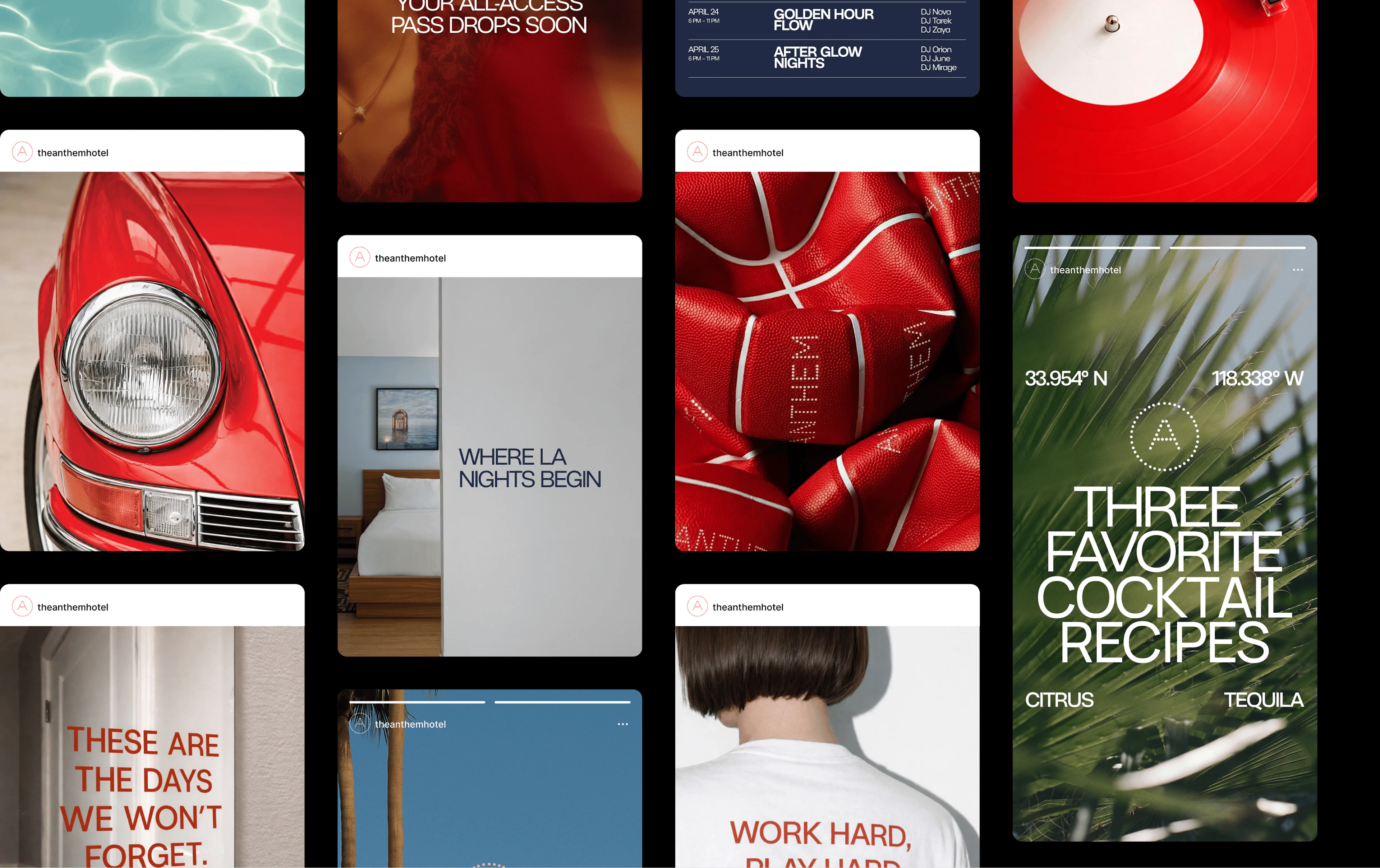 Grid of Instagram story mockups