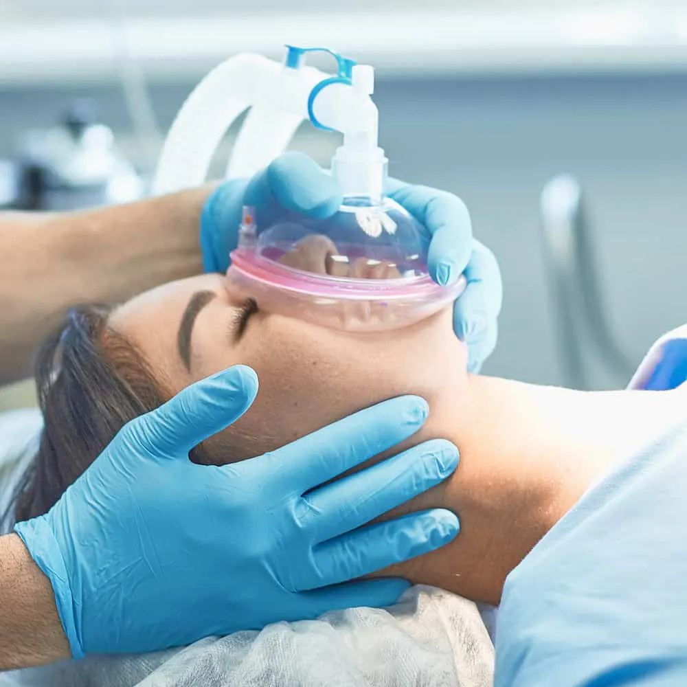 Treatment under general anaesthesia.