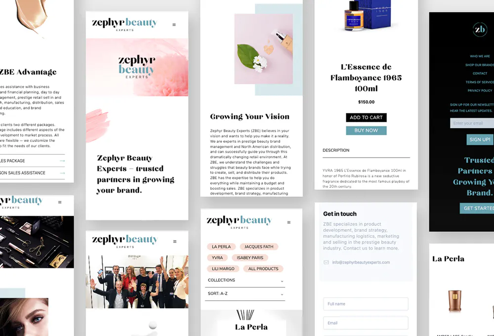Zephyr Beauty website design