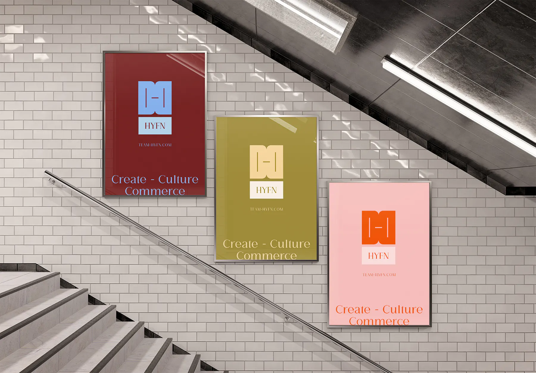 HYFN talent agency branding and poster design
