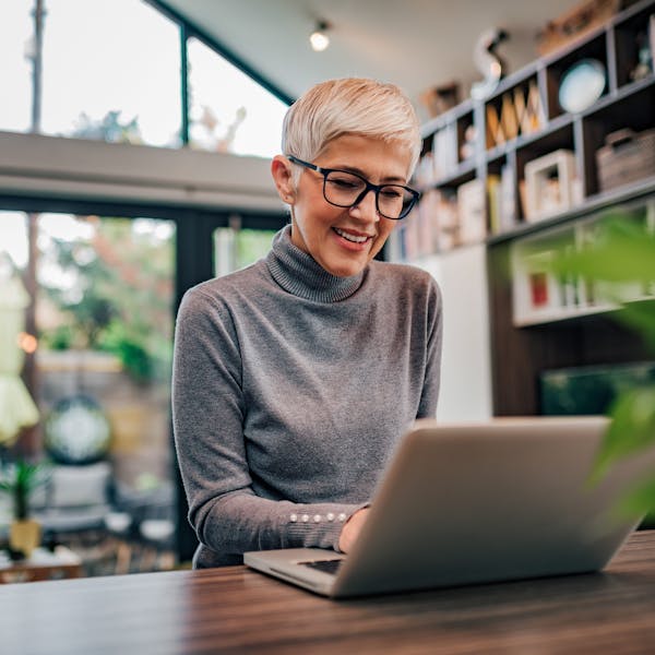 Woman work at home