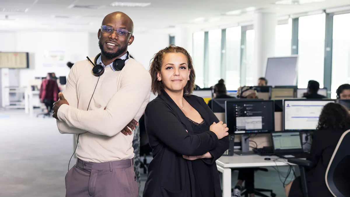 two people looking at camera two people looking at camera