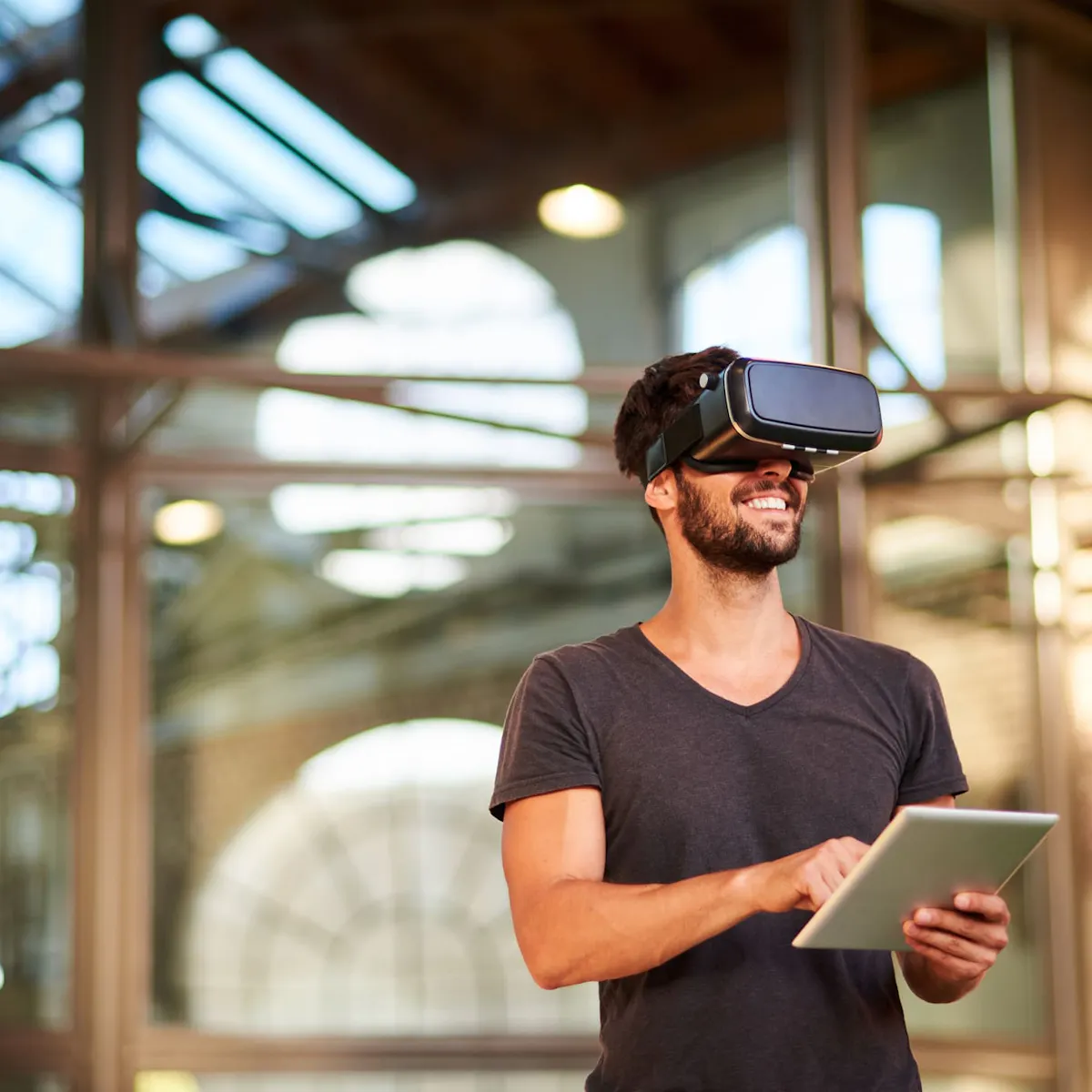 man with vr headset man with vr headset