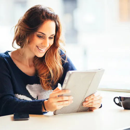 woman with her tablet woman with her tablet