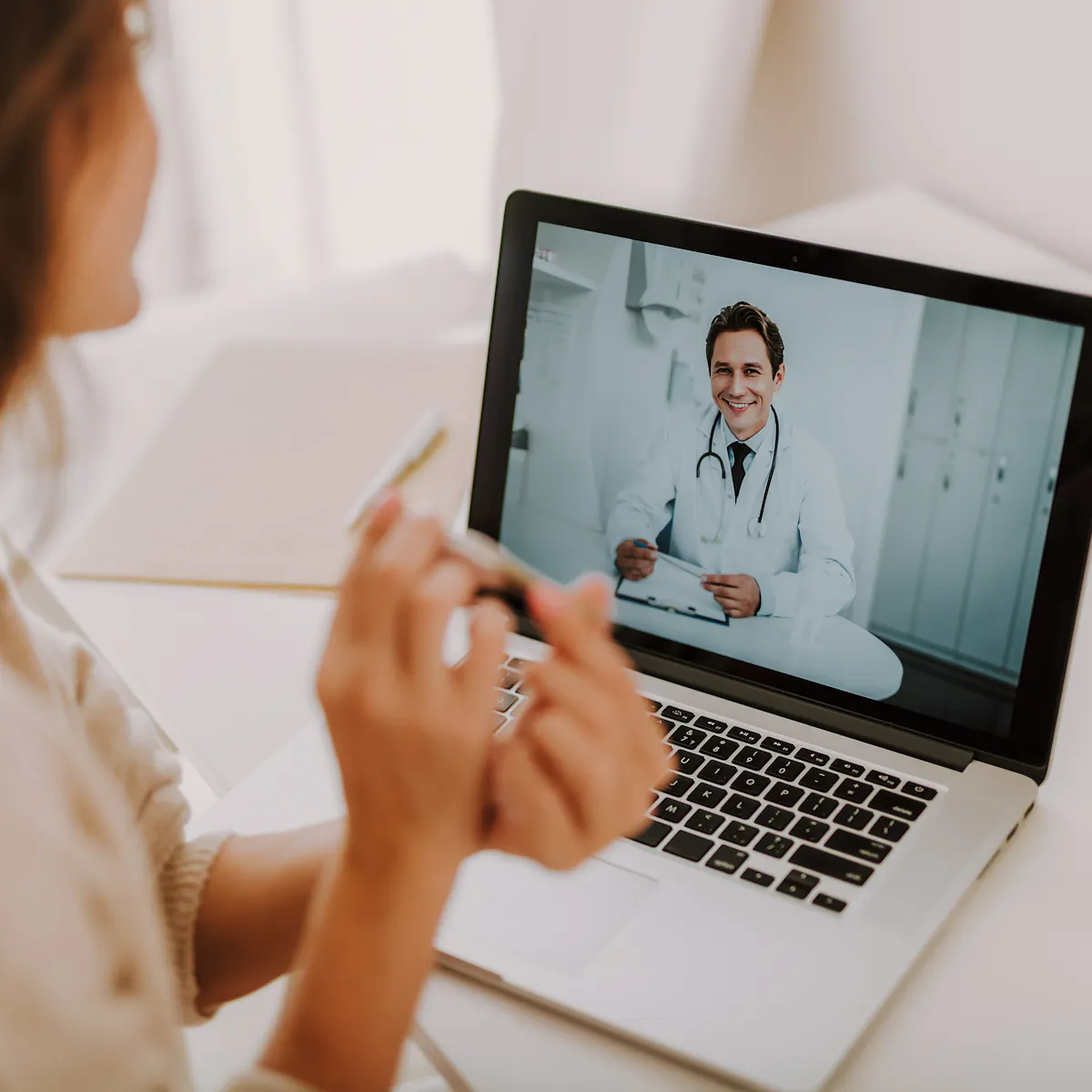 femme en téléconsultation