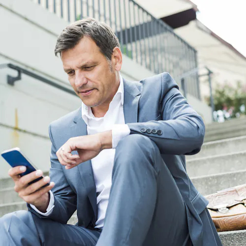 man with his briefcase on the stairs man with his briefcase on the stairs