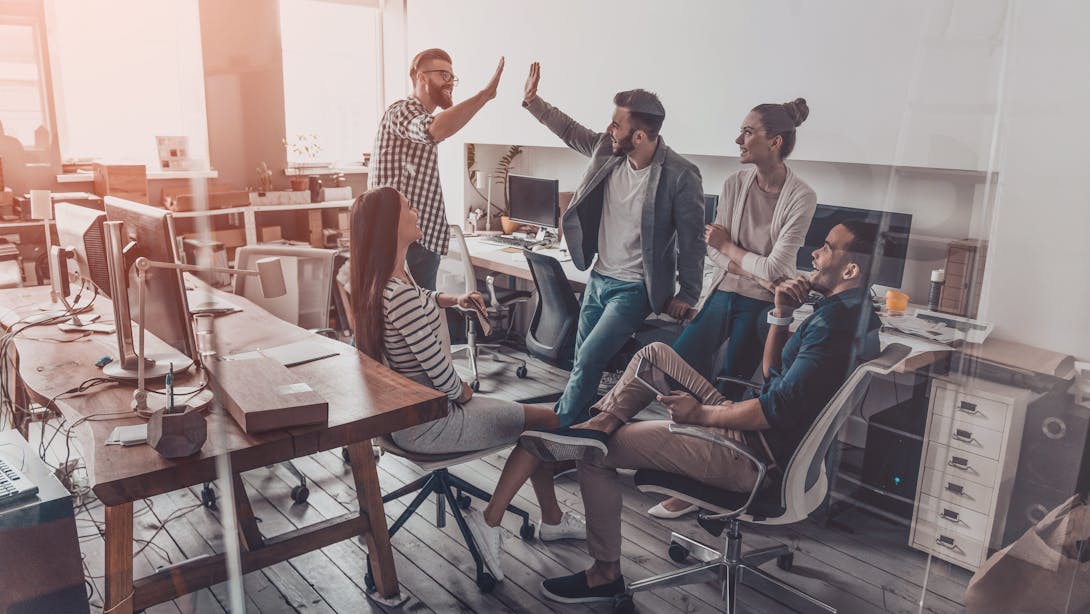 Work group congratulate Work group congratulate