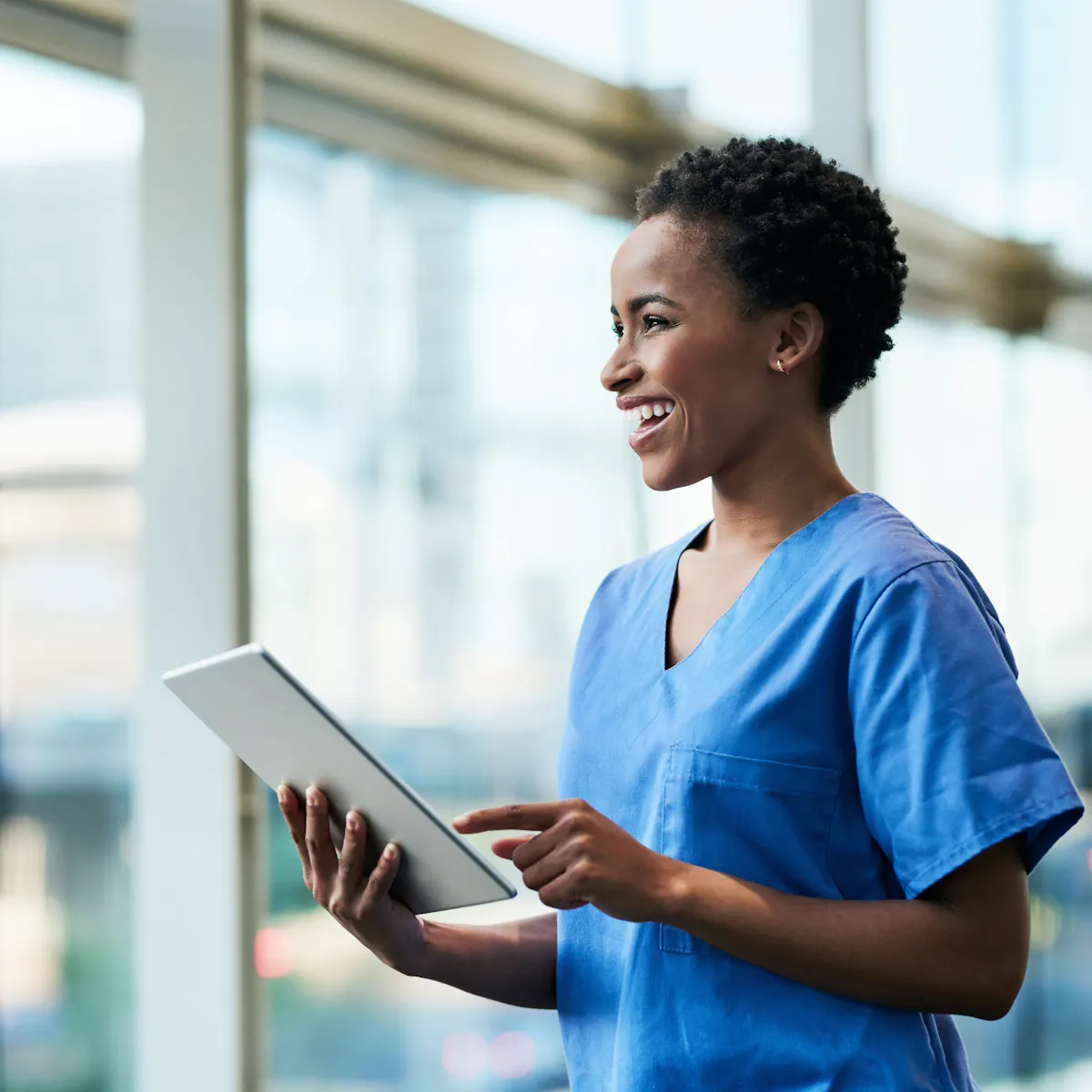 doctor with a tablet