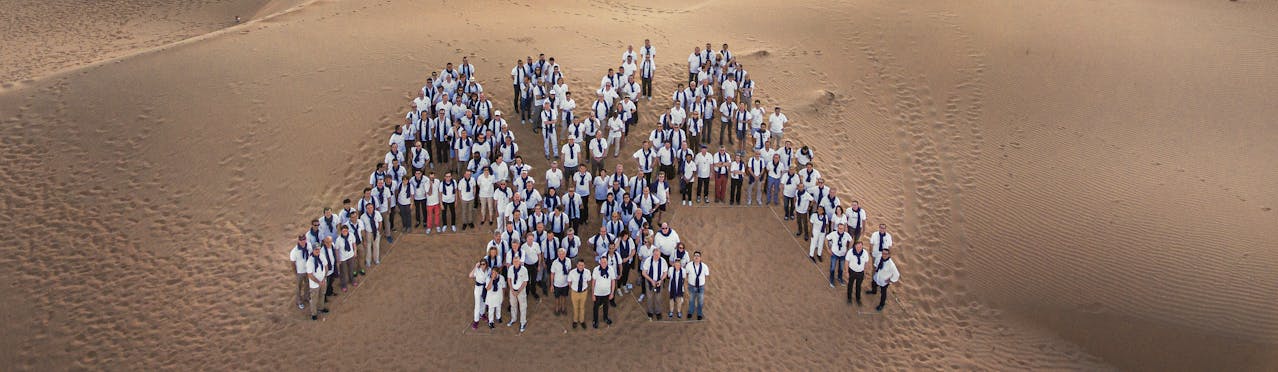 Axa employees in the desert