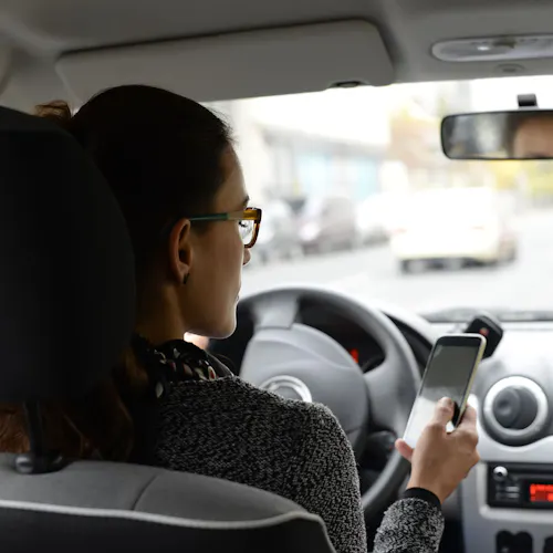 aline in her car aline in her car