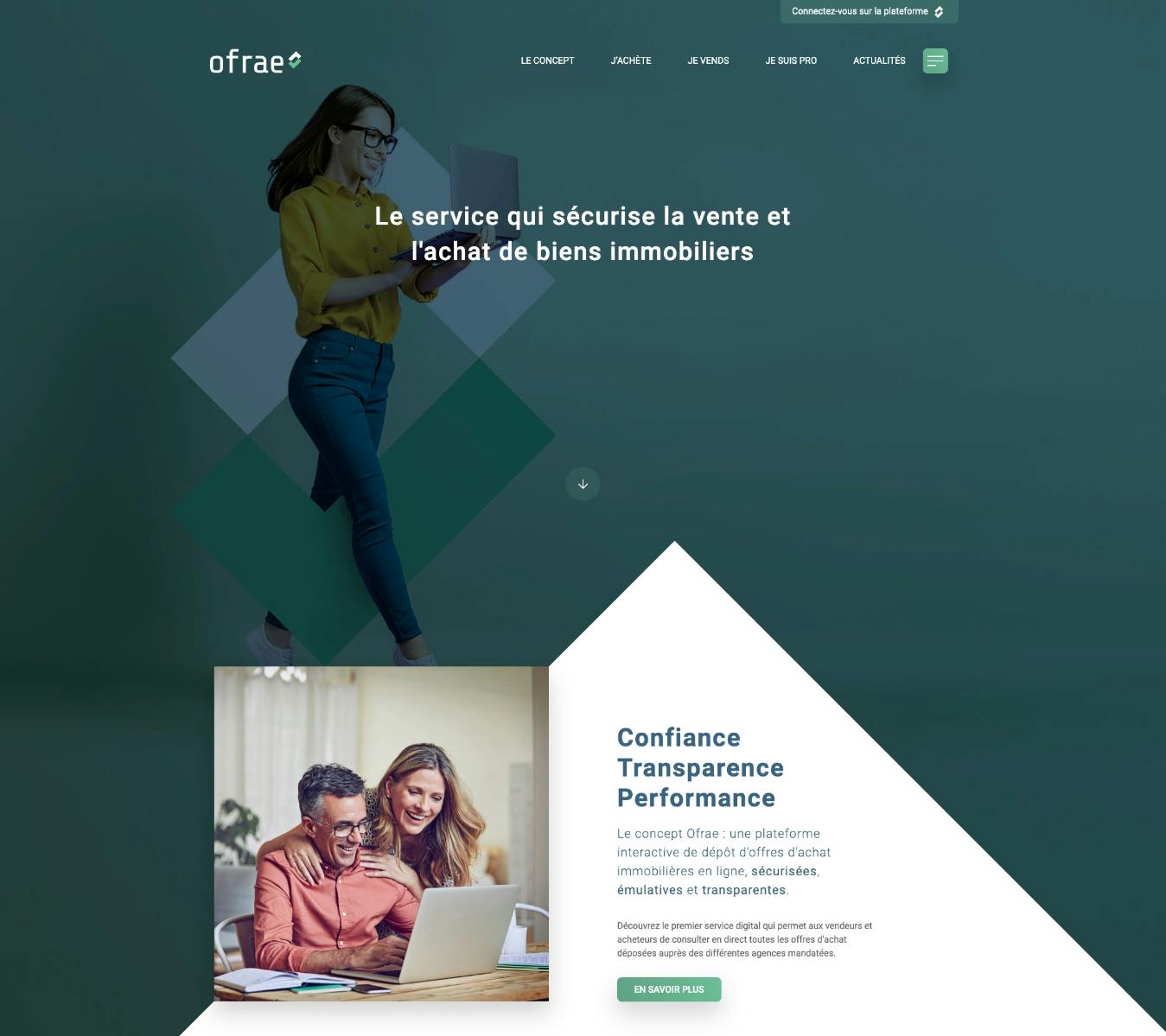 Capture d'écran du site Ofrae