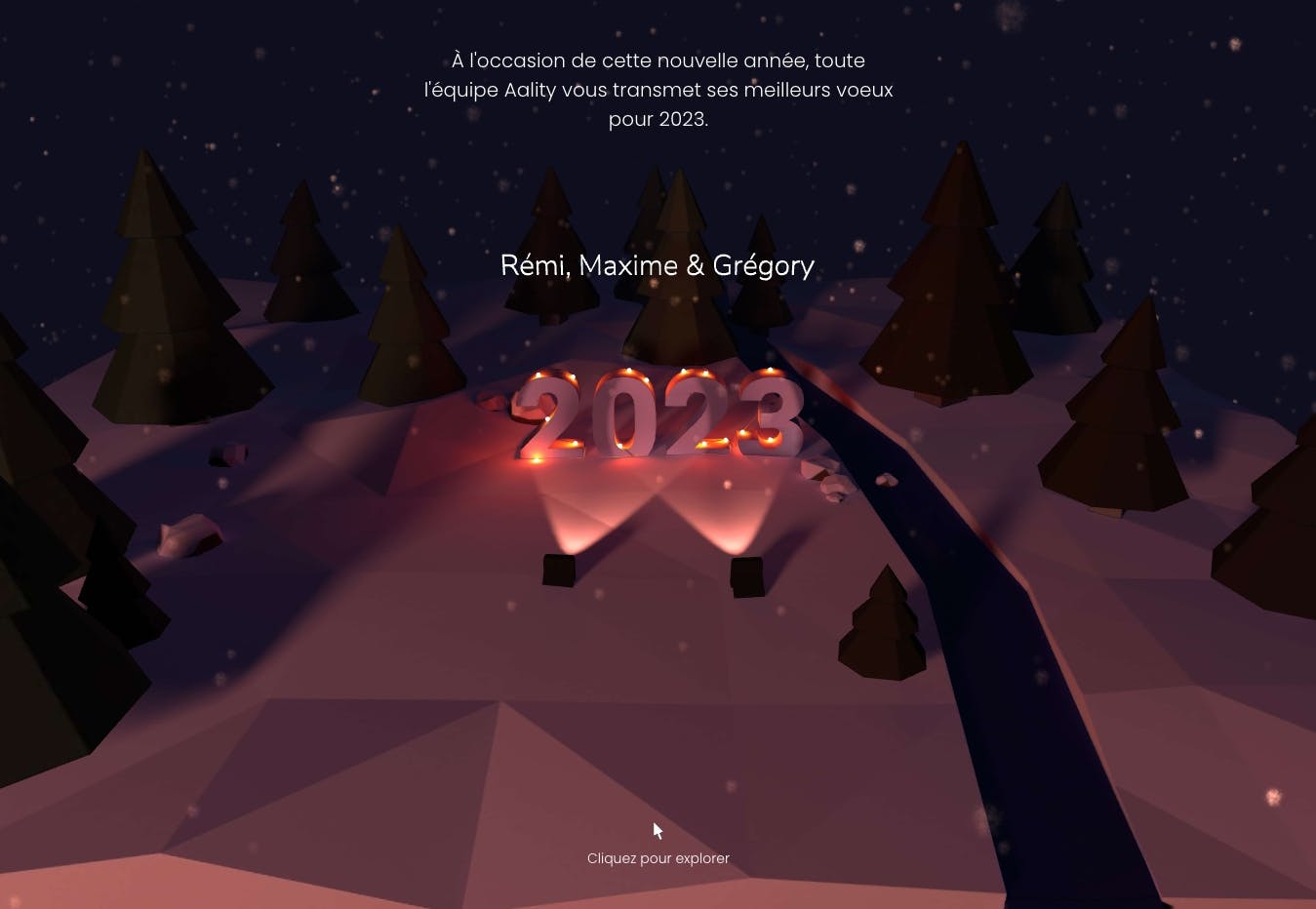 Capture d'écran des voeux Aality 2023