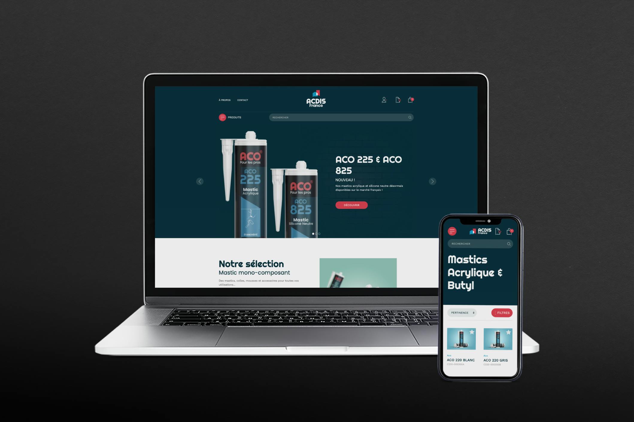 Mockup du site internet Acdis France