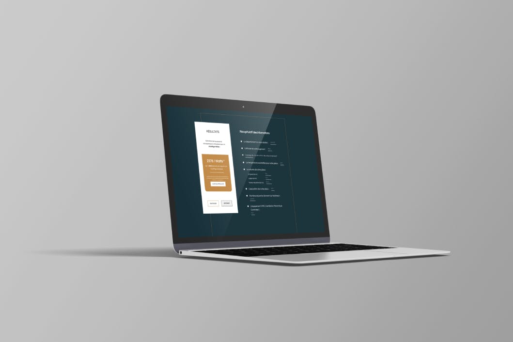 Mockup du configurateur de puissance Verelec