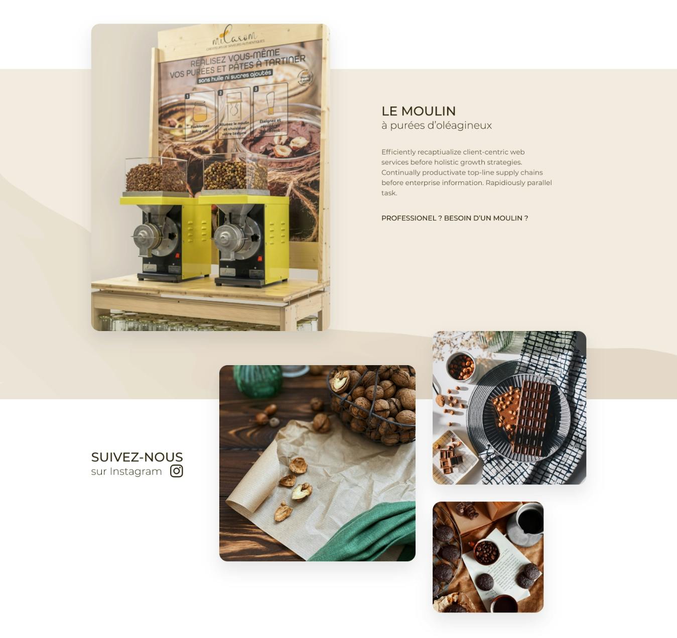 Capture d'écran du site internet Milarom