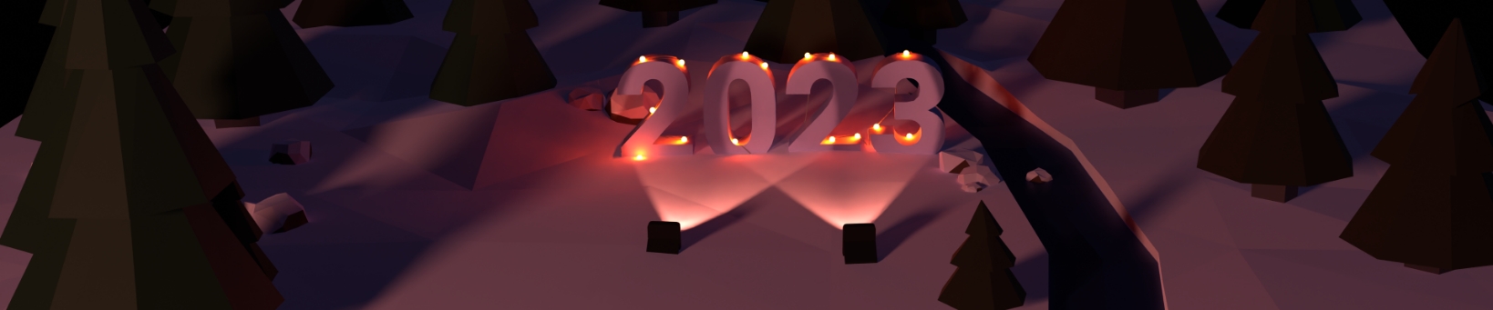 Scène 3D des voeux 2023 sous Blender