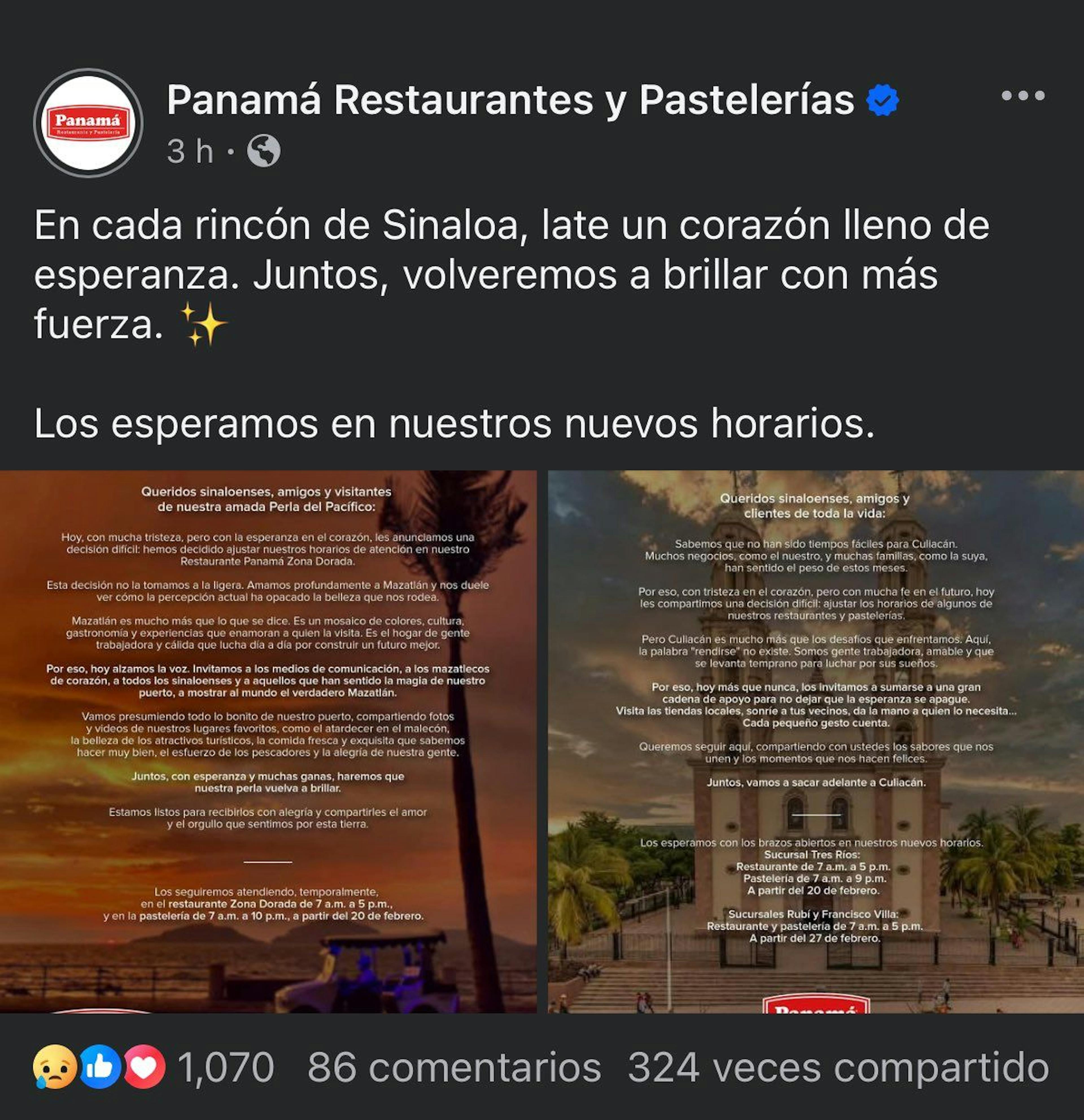 Comunicado de grupo Panamá. Foto Especial.