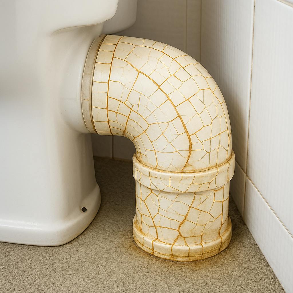 Cracked Waste Pipe From Toilet