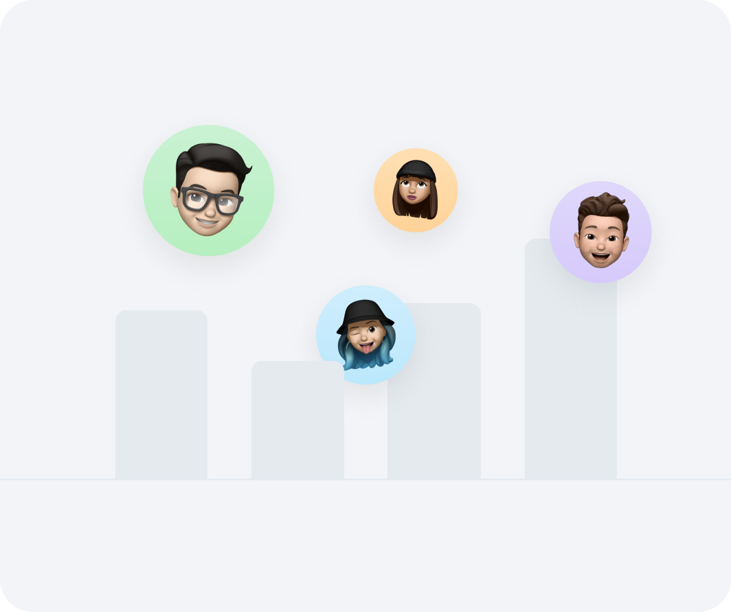 Interface graphic of Abler users aligned with a payment graph
