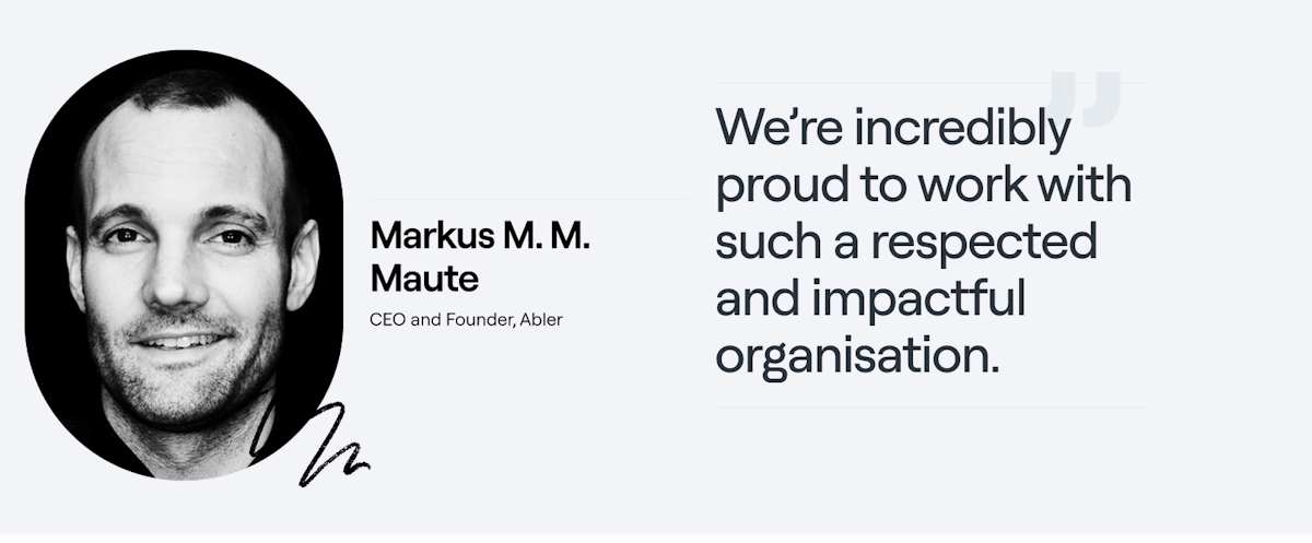 Quote from Markus Mani CEO og Abler