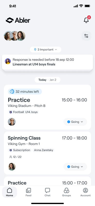 The Abler app turning from standard mode to dark mode