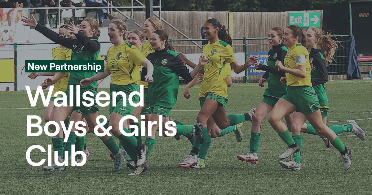 Wallsend Boys & Girls players celebrating by running towards crowd