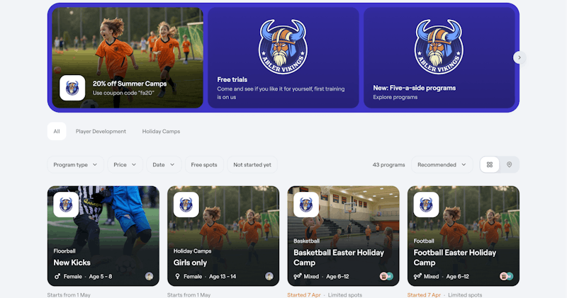 The new Abler Shop page