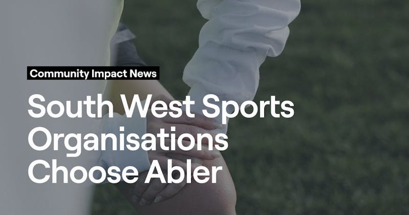 Young participant in community sports session with South West Sports Organisations Choose Abler headline announcing regional partnership expansion