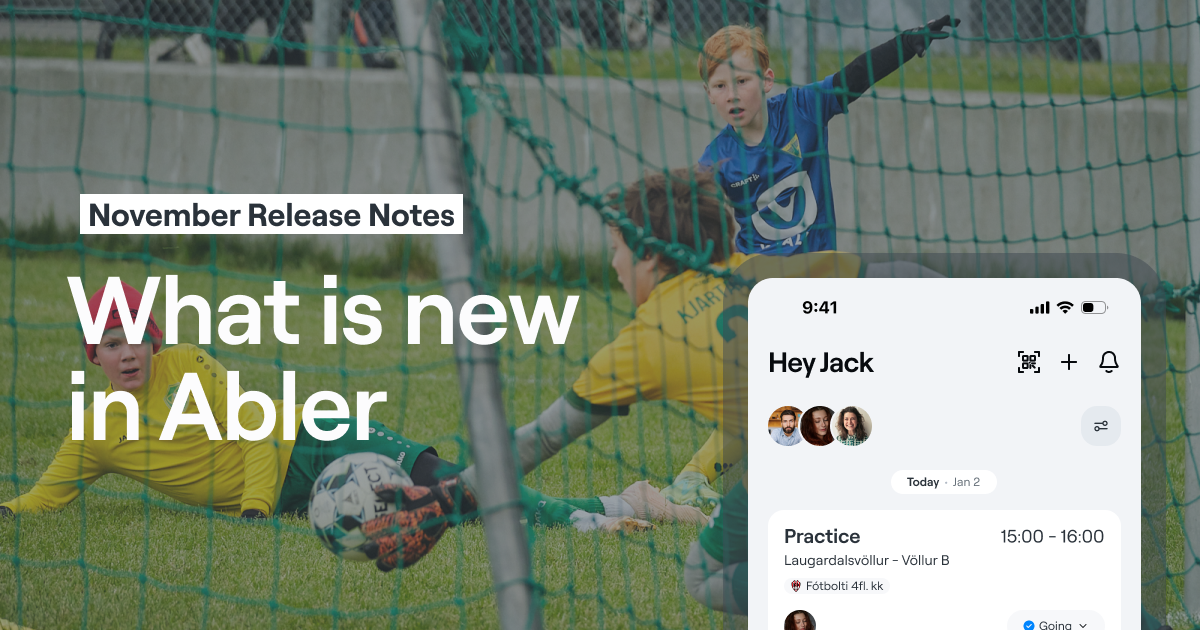 Abler product updates in November