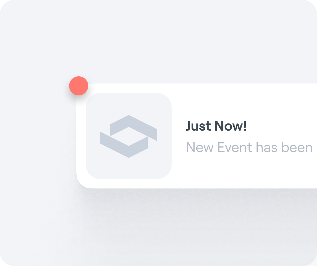 Interface graphic showing an Abler push notification for a recently-created team event
