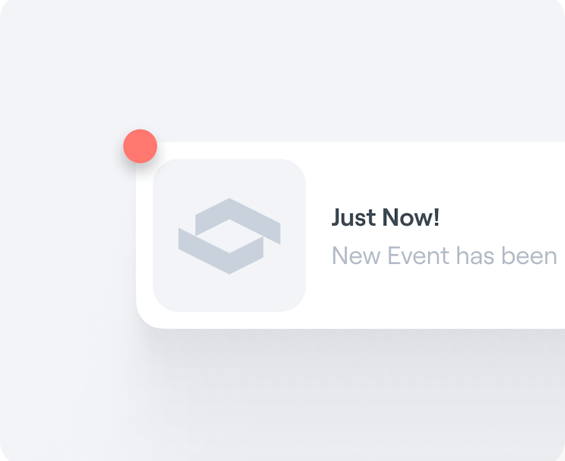 Interface graphic showing an Abler push notification for a recently-created team event