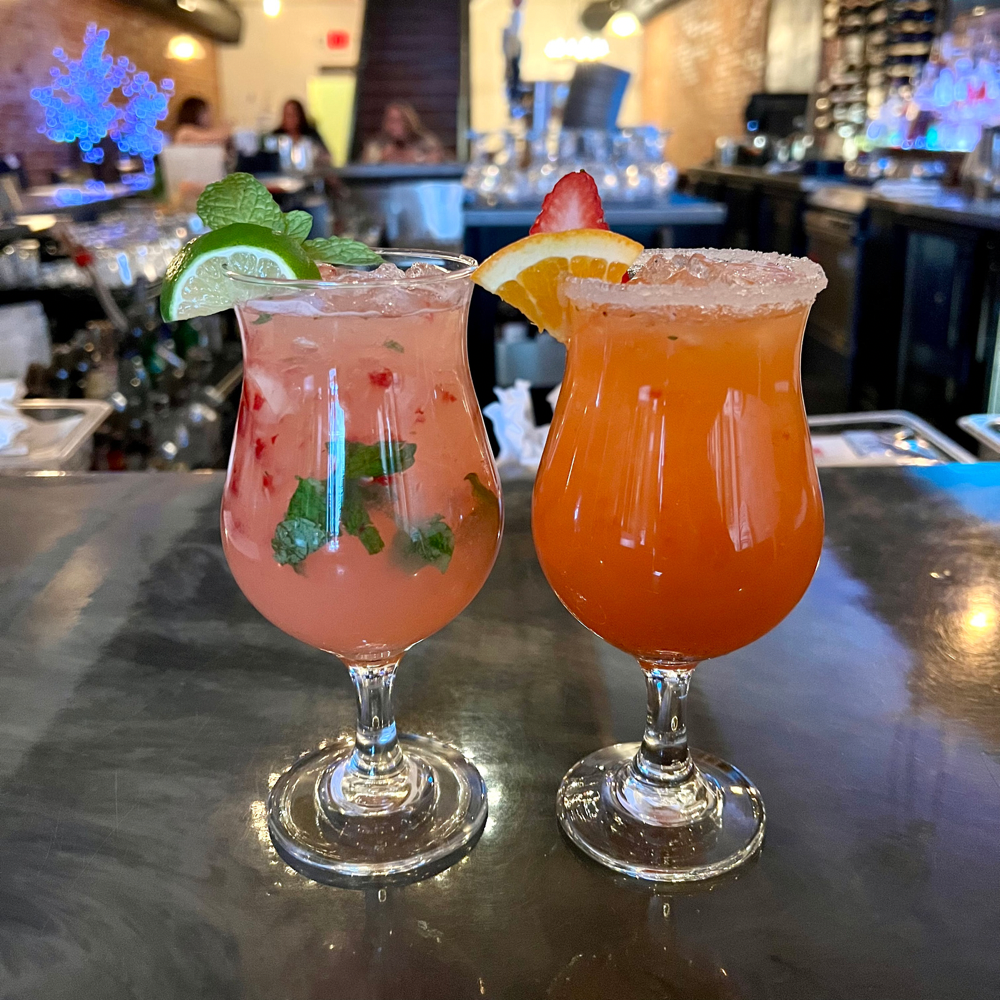 Citrus Avenue (right), Strawberry Mojito Mocktail (left)