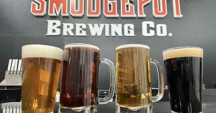 Four pints of beer from the new brewery, Smudgepot Brewing Company - COMING SOON!