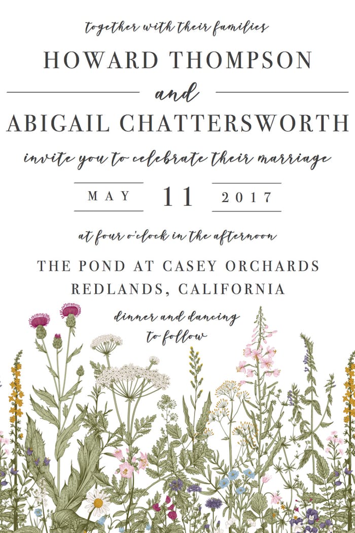 Bohemian Wedding Invitation Designed by Jacqui Lanier of Cross + Swan