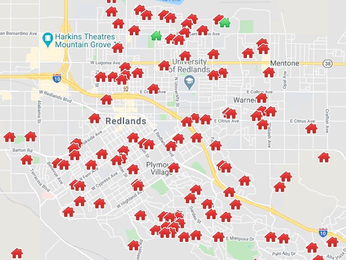 Our own property search tool, shows available homes in Redlands on May 18, 2020