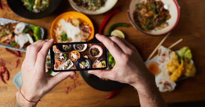 taking photos of food