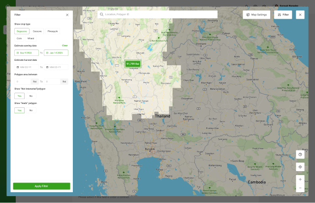 A portfolio to manage crop mapping in agricultural operations