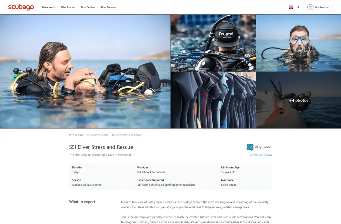 Designing for various diving activities and experiences