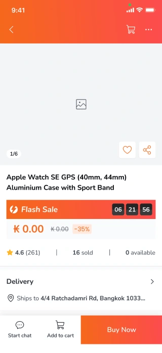 Designing flash sale product page for a mobile e-commerce app