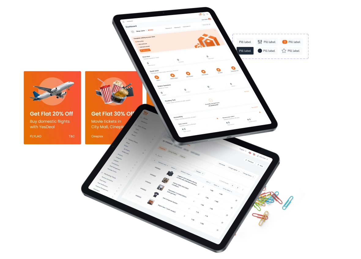 Concept design bringing all marketplace service components together