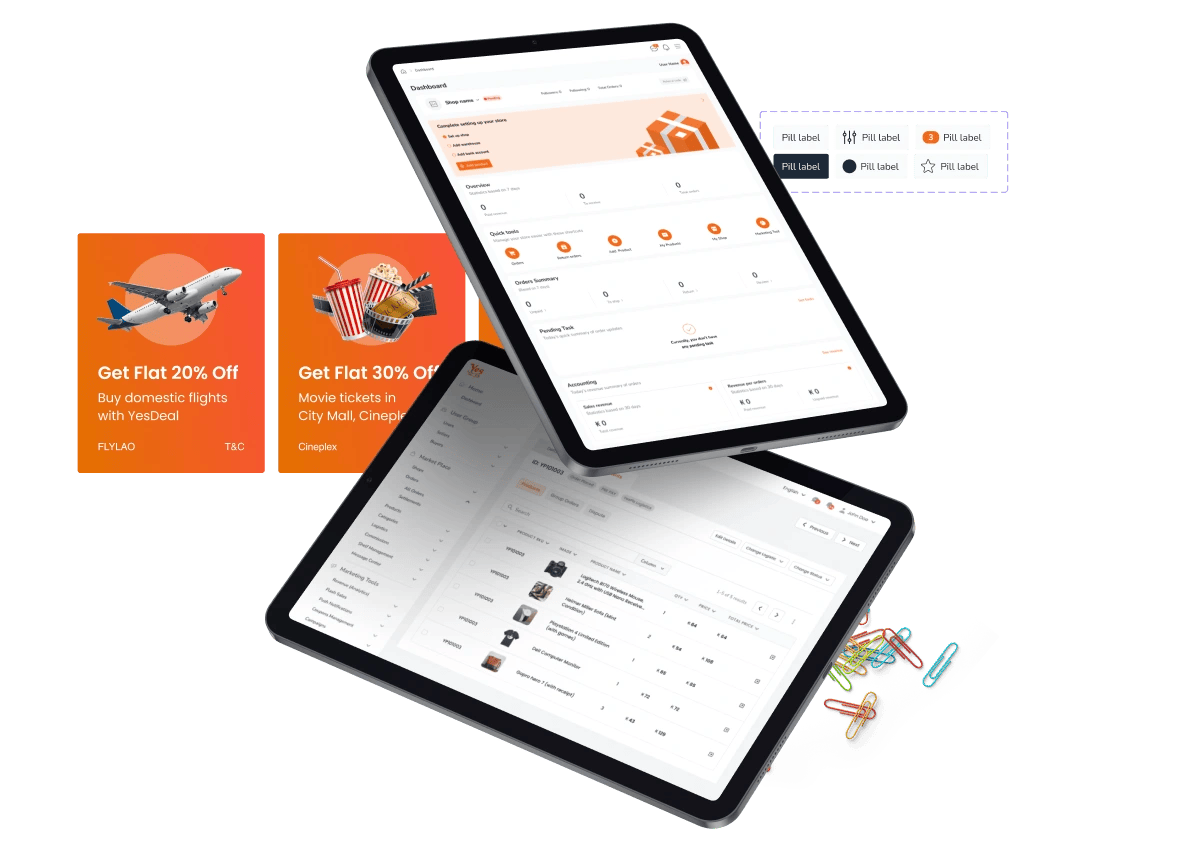Concept design bringing all marketplace service components together
