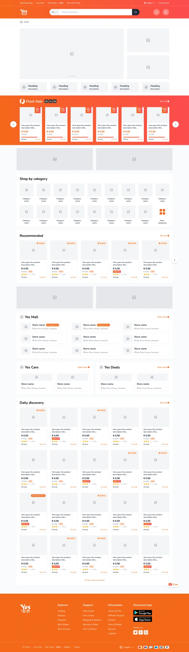 Designing a marketplace page for a responsive e-commerce service