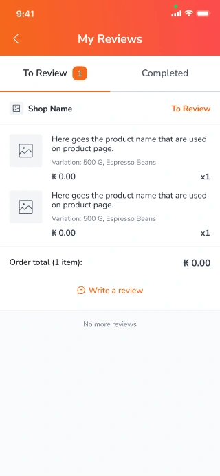Product reviews multiple shops for a mobile e-commerce app