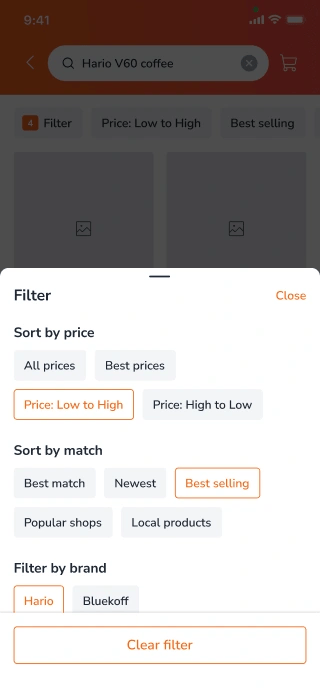 Designing product bottom sheet filter and sort for a mobile e-commerce app