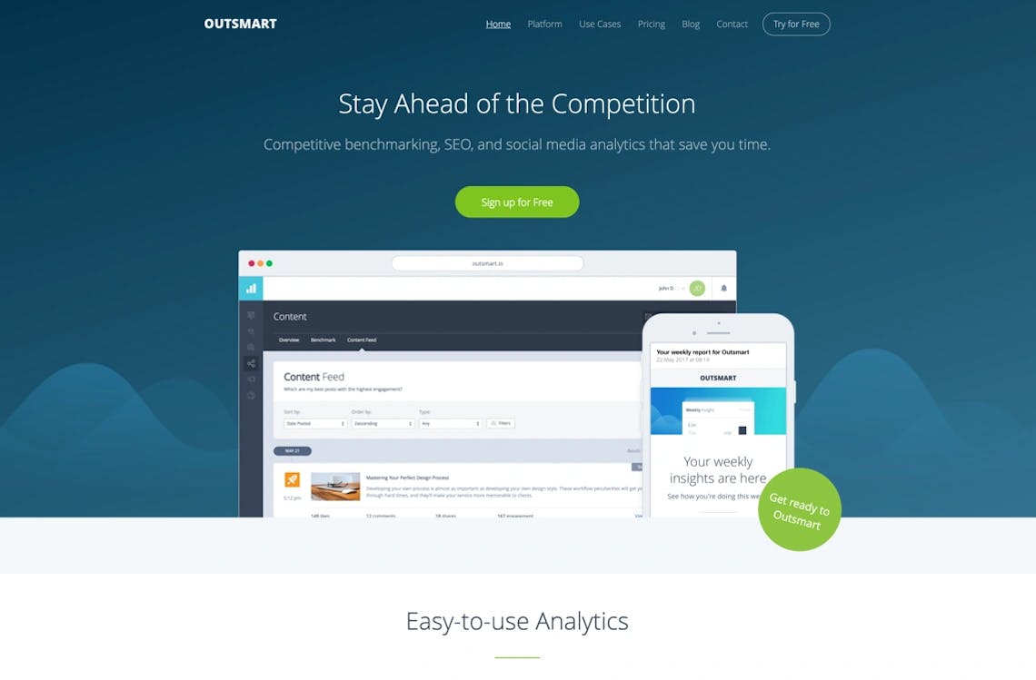 Software as a service for marketing analytics