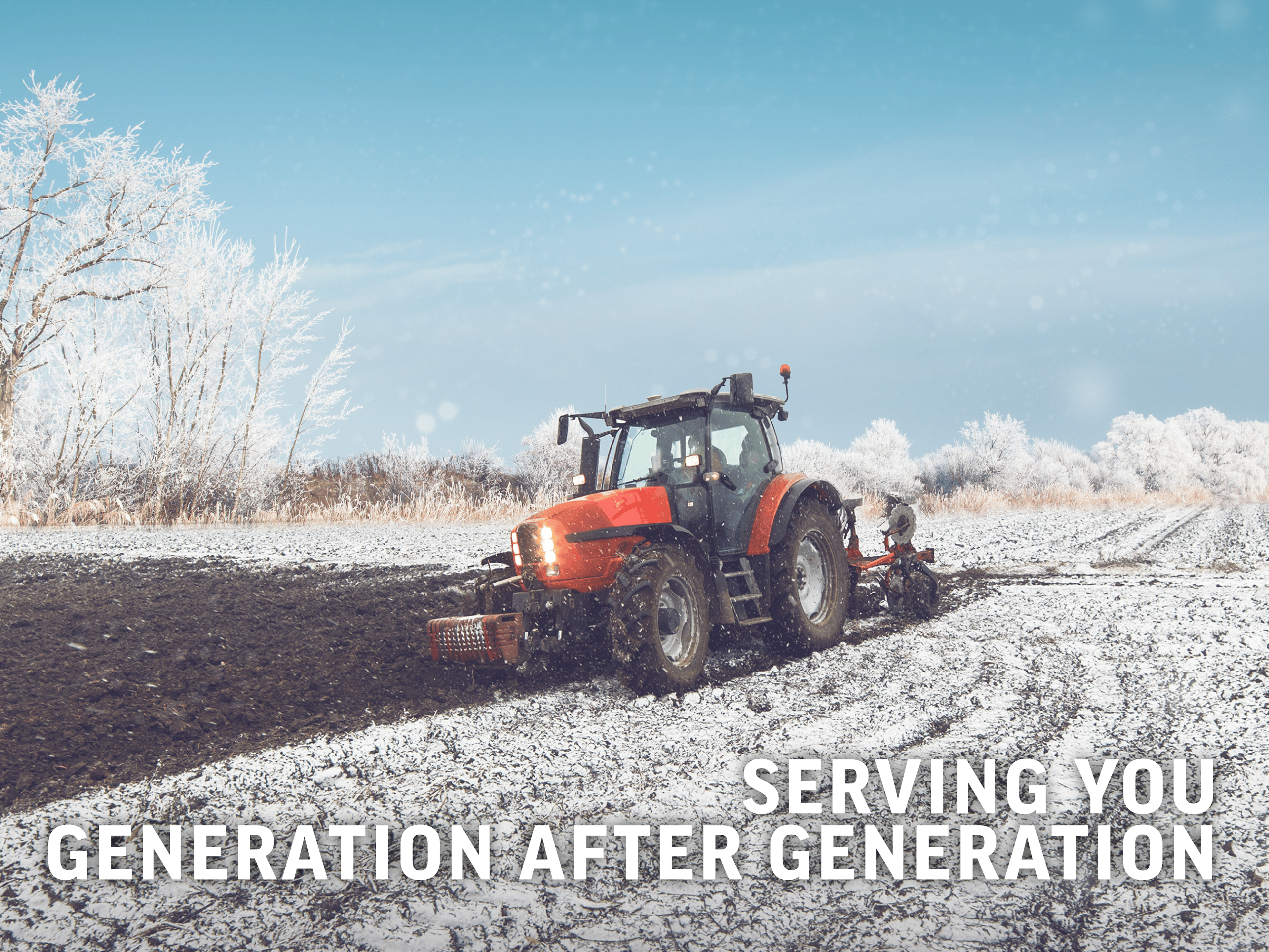 tractor in the snow