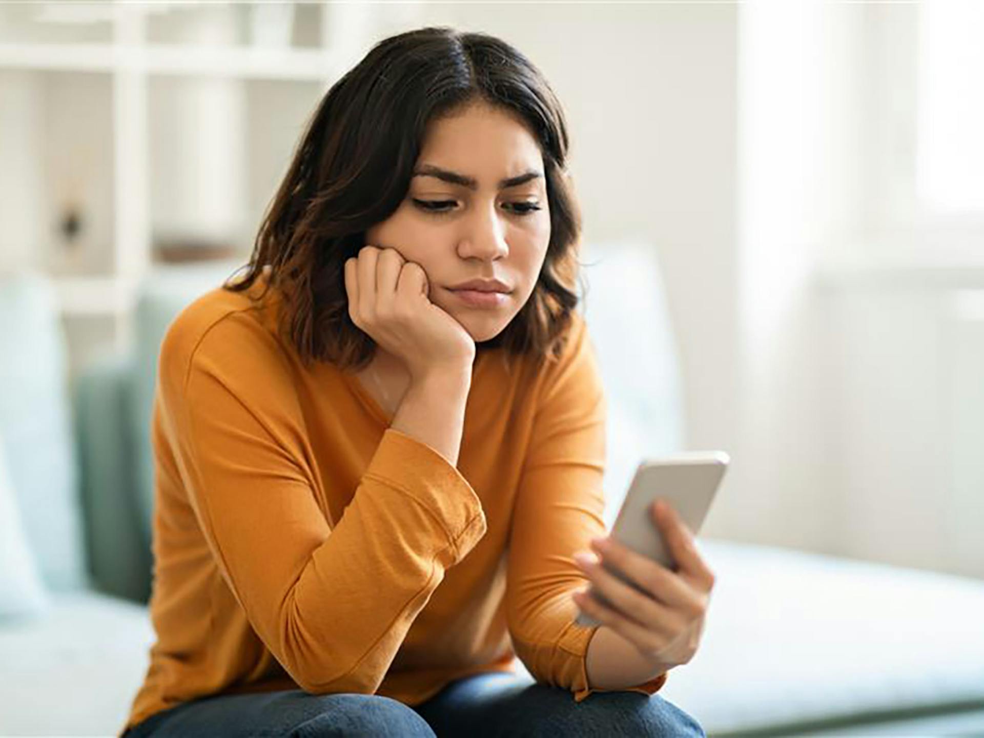 Woman looking at phone