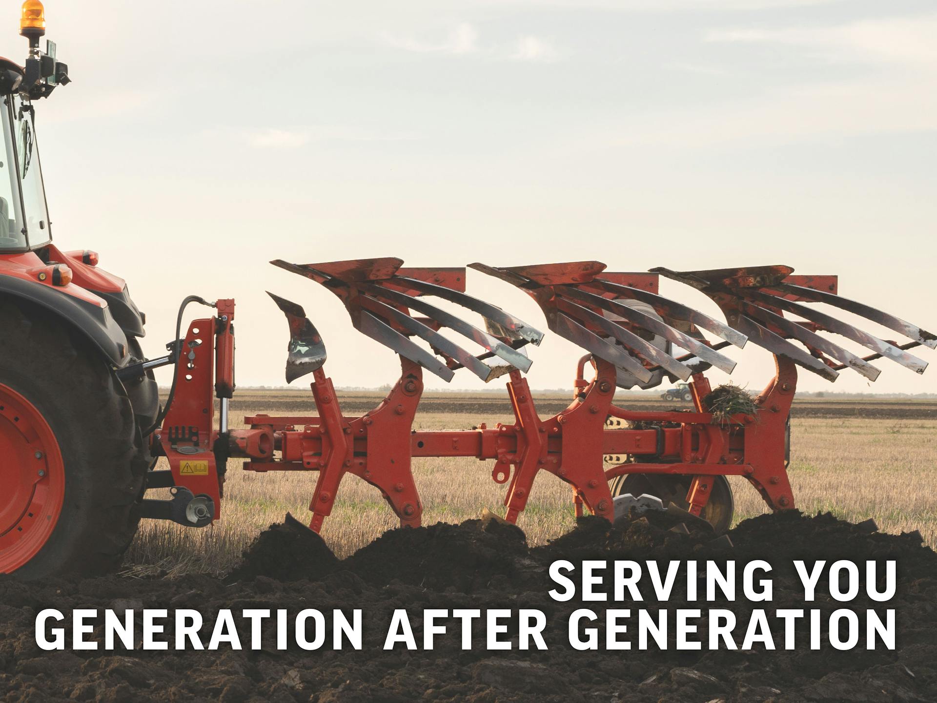 red tractor harvesting
