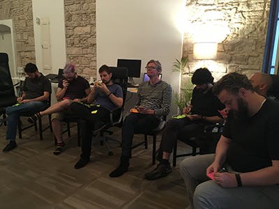 The Abzu founding team working in Barcelona