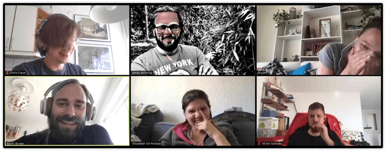 Abzoids working at home on Zoom